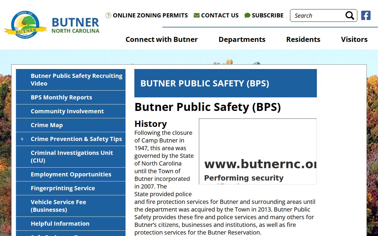 Butner Public Safety official page for local arrest and incident information